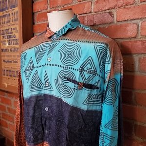Vintage 90s Climate Long Sleeve Shirt Hand Printed